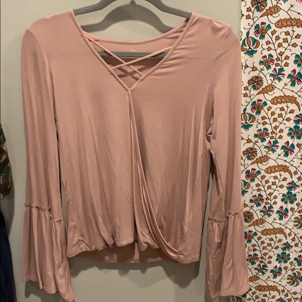 A pink blouse